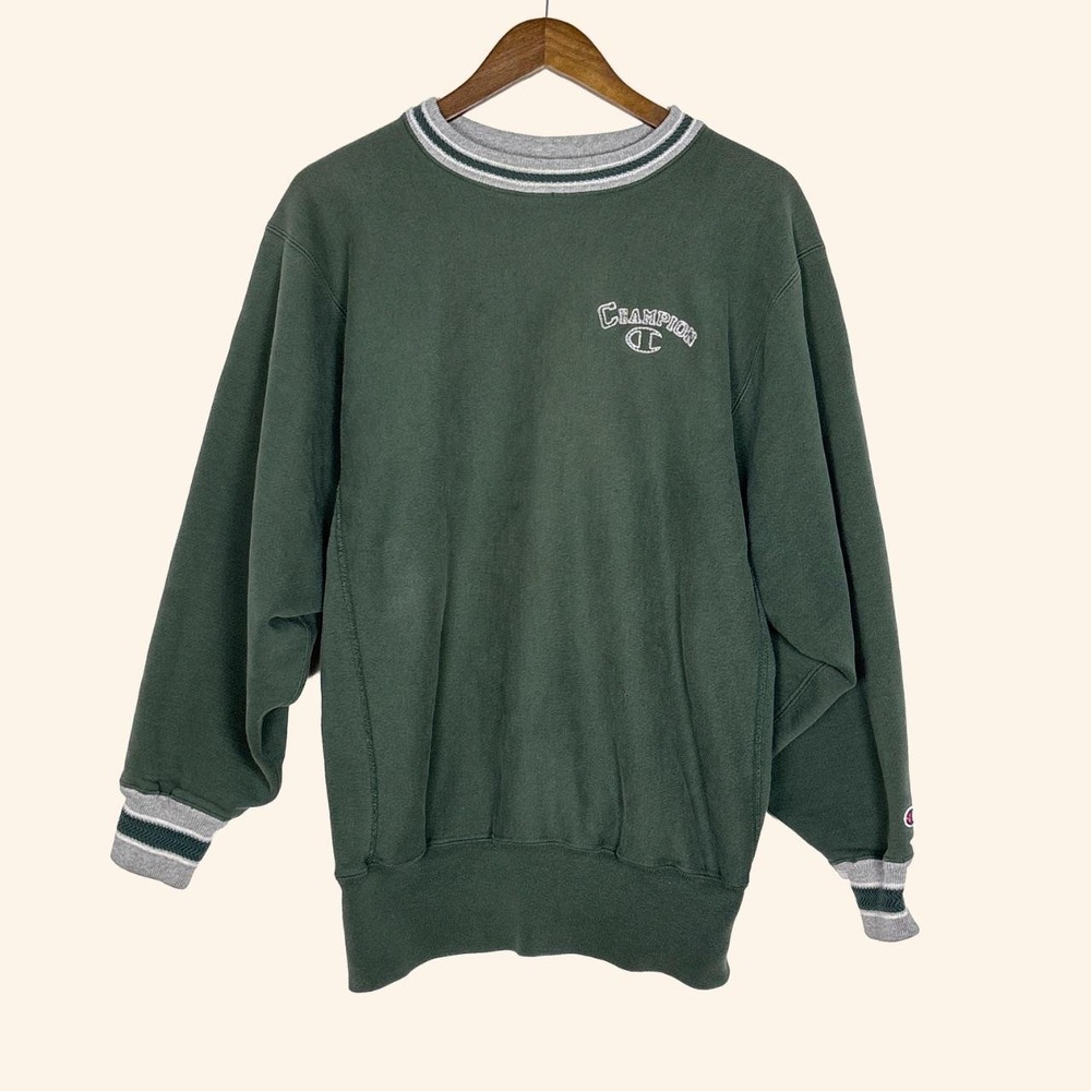 Vintage Champion Reverse Weave Green Crewneck Sweatshirt